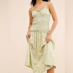 NWT free people lavender daze dress in green combo